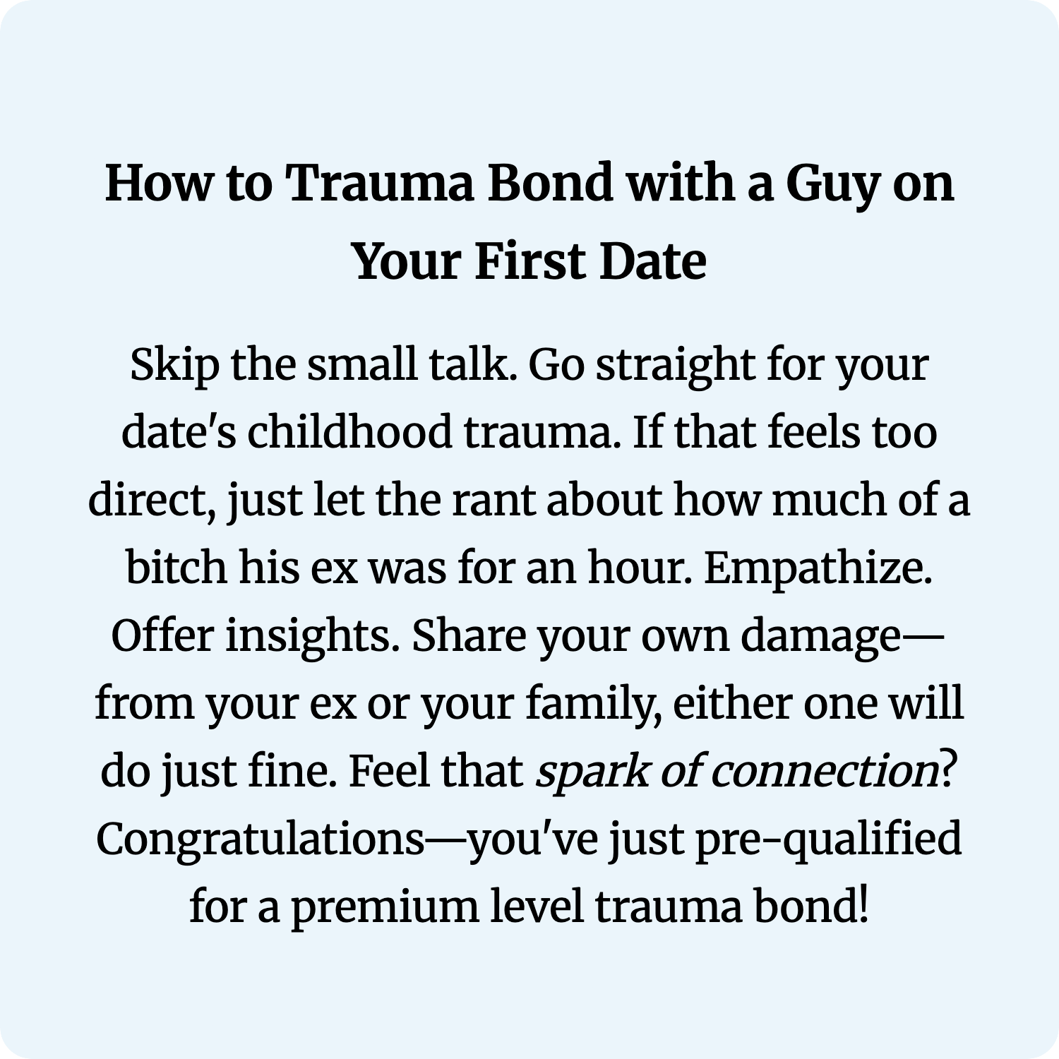 How to Trauma Bond with a Guy on Your First Date
